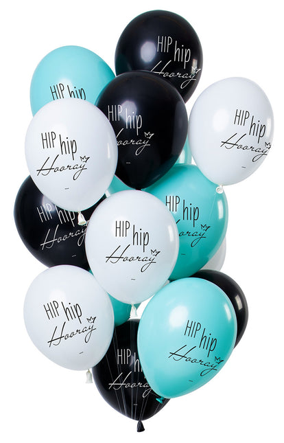 Hip Hip Hooray Balloons 30cm 12pcs