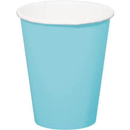 Gobelets bleu clair en carton 350ml 8pcs