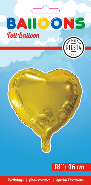 Ballon à l'hélium Heart Gold 45cm vide