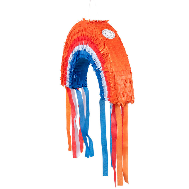 Pinata arc-en-ciel Orange Rouge Blanc Bleu 45cm