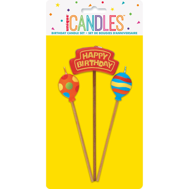 Bougies d'anniversaire Ballons d'anniversaire 26.4cm 3pcs