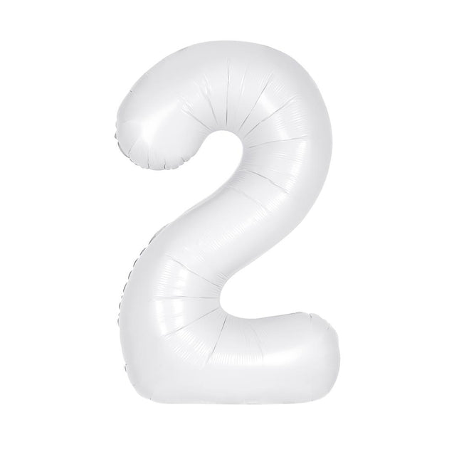 Ballon à figures blanc 2 ans mat 86cm