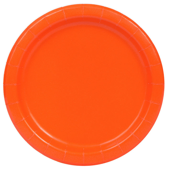 Assiettes orange rondes 17.5cm 8pcs