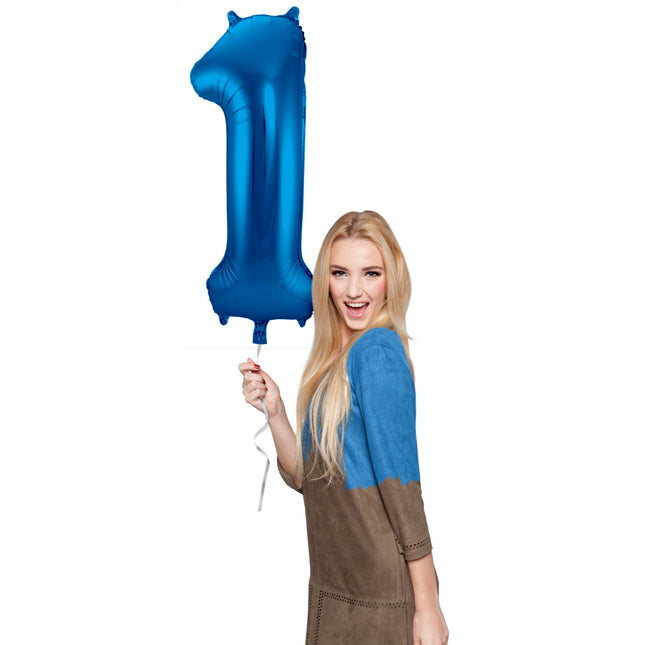 Ballon de baudruche Figure 1 Bleu Métallique XL 86cm Vide