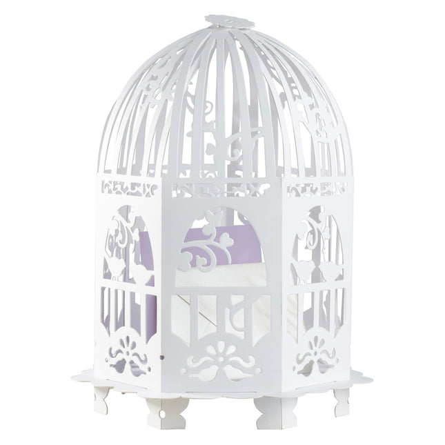 Porte-cartes blanc Birdcage 33cm