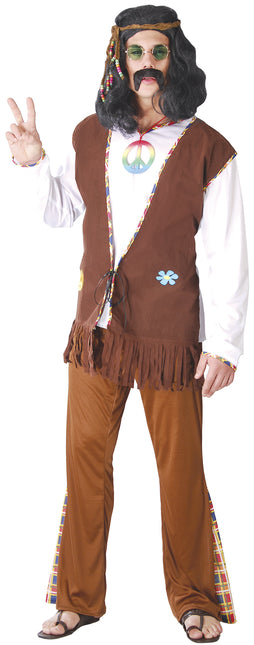 Costume Hippie 60S Hommes Blancs Marrons