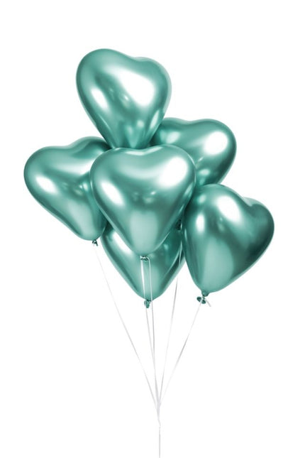 Ballons en forme de coeur Vert 30cm 6pcs