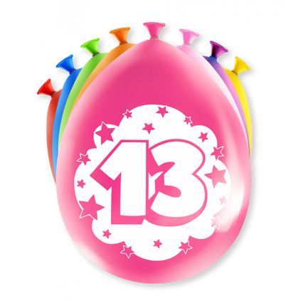 Ballons 13 ans Multicolore 30cm 8pcs