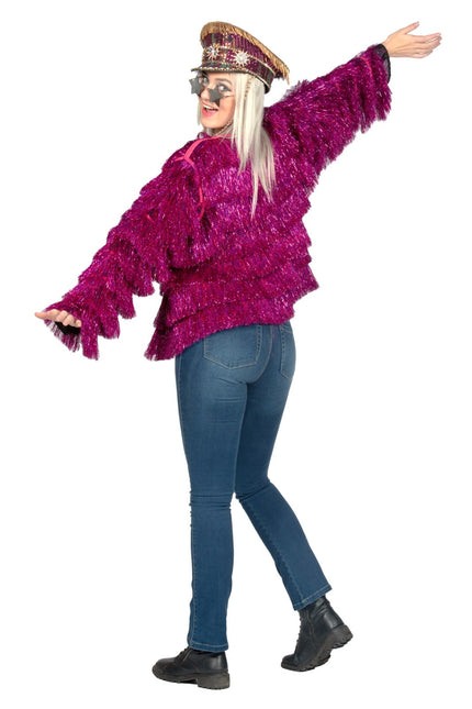 Veste à paillettes pour dames Fuchsia