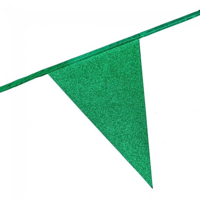 Ligne de drapeau verte pailletée 6m