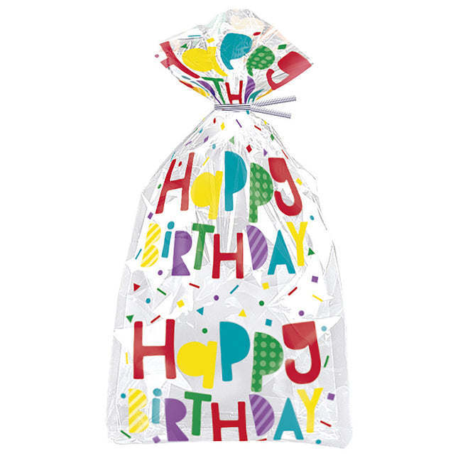 Sacs en cellophane Happy Birthday 28cm 20pcs