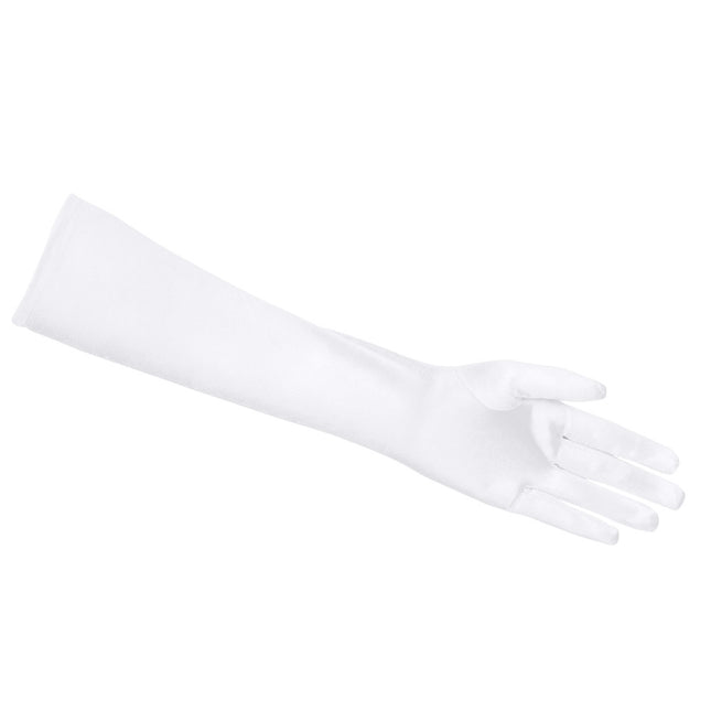 Gants longs en satin blanc