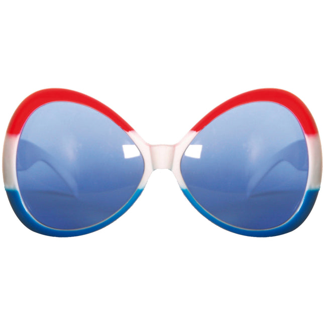 Lunettes rouges, blanches et bleues XL