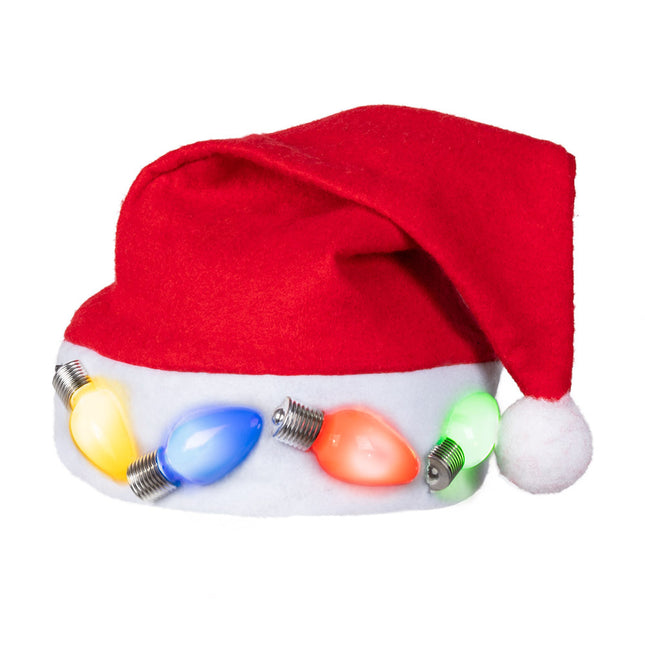 Chapeau de Père Noël avec lumières Led