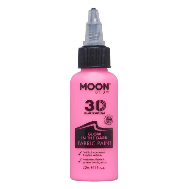 Moon Glow Peinture pour tissu phosphorescente rose 30ml