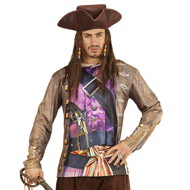 Chemise Pirate Marron Hommes