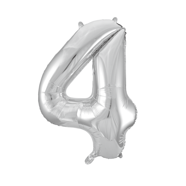 Ballon de baudruche Figure 4 Argent XL 86cm vide