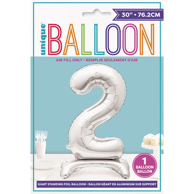 Ballon de baudruche Figure 2 Argent Standard 76cm