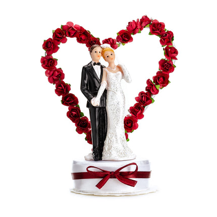 Décor de gâteau Couple de mariage Coeur 16cm