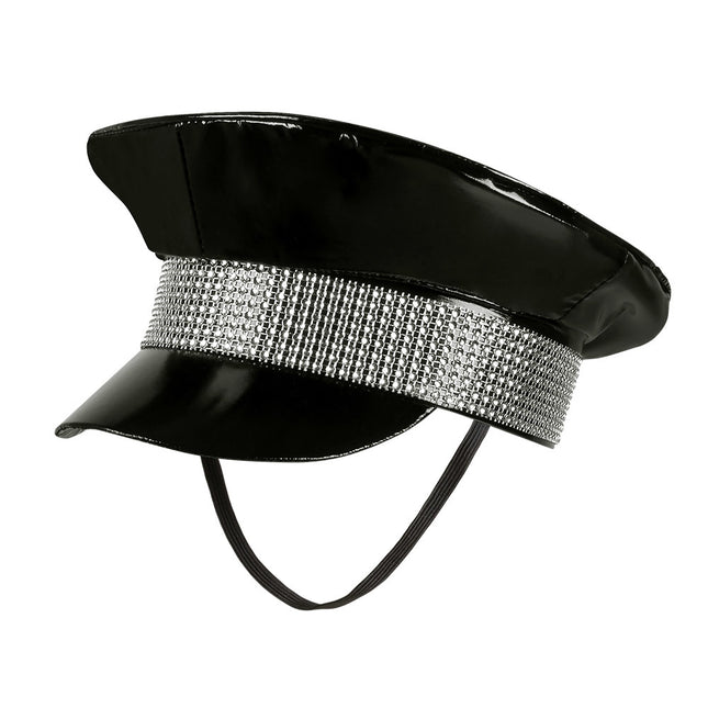 Casquette noire pailletée