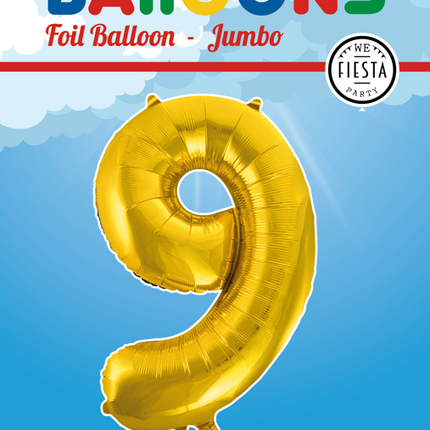 Ballon de baudruche Figure 9 Or XL 86cm vide