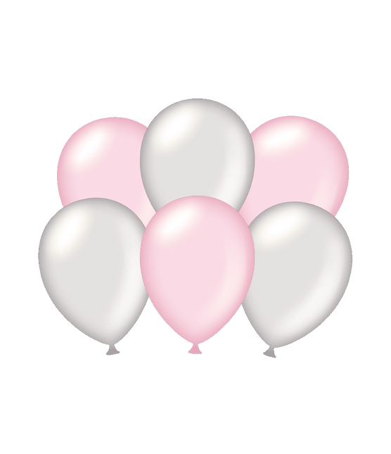 Ballons Silver/Pink 30cm 6pcs