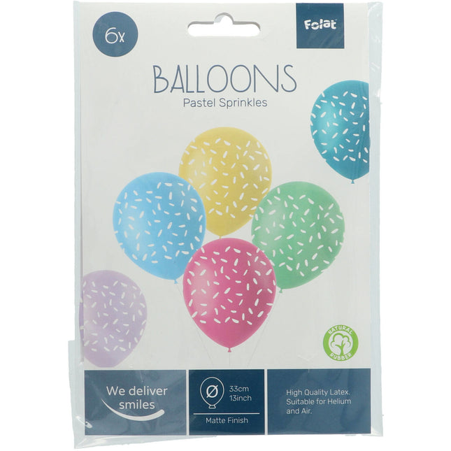 Ballons Confetti Colorés 33cm 6pcs