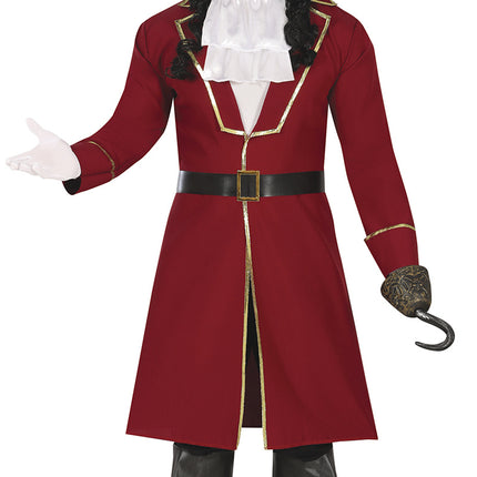 Costume de pirate Bordeaux Rouge Hommes Long