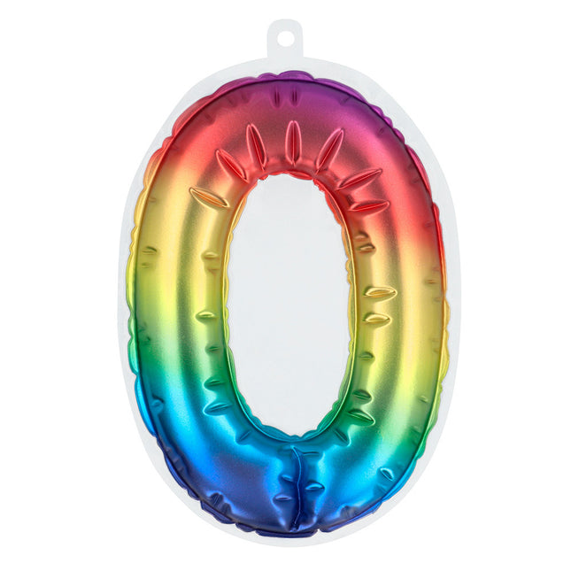 Rainbow 0 Year Stickers Foil Balloon 20cm