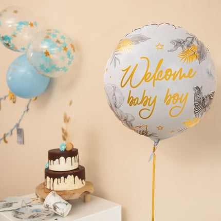 Ballon de naissance à l'hélium Safari vide 45cm