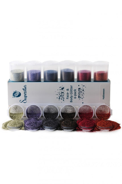 Halloween Glitters Coloured 6pcs