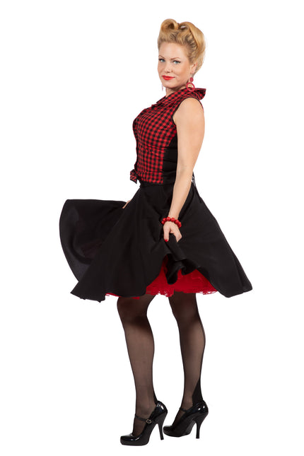 Rock N Roll 50S Robe Noir Rouge Dames