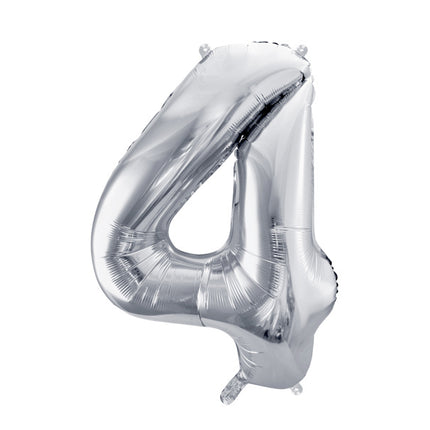 4 Year Figure Balloon Silver Empty 72cm