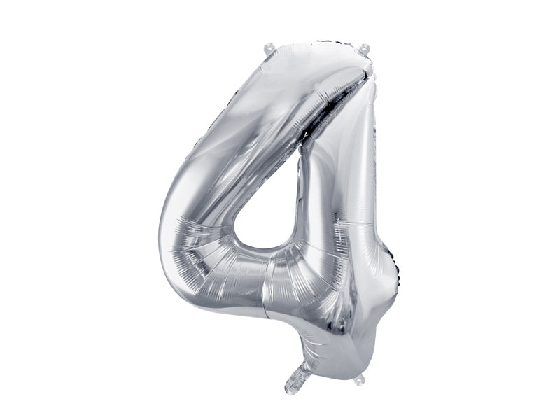 4 Year Figure Balloon Silver Empty 72cm