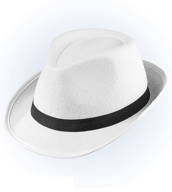 Chapeau blanc avec bandeau noir