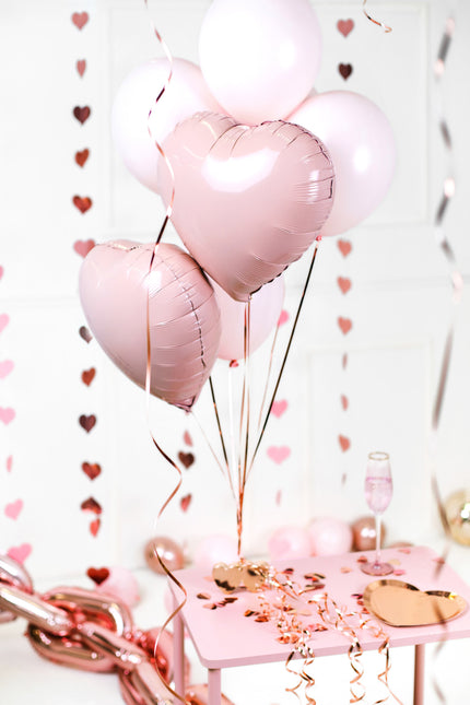 Ballon à l'hélium rose clair coeur 45cm
