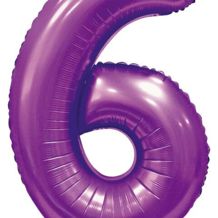 Ballon numéro violet 6 ans brillant 86cm