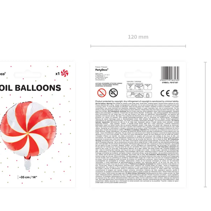 Ballon à l'hélium rouge bonbon vide 35cm