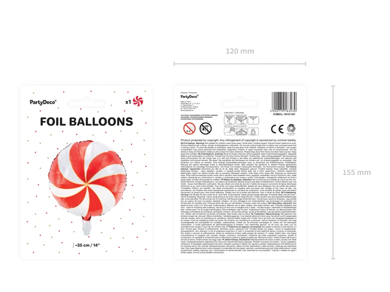 Ballon à l'hélium rouge bonbon vide 35cm