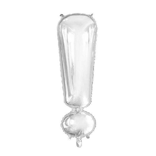 Ballon de baudruche Point d'exclamation ! Argent XL 102cm vide