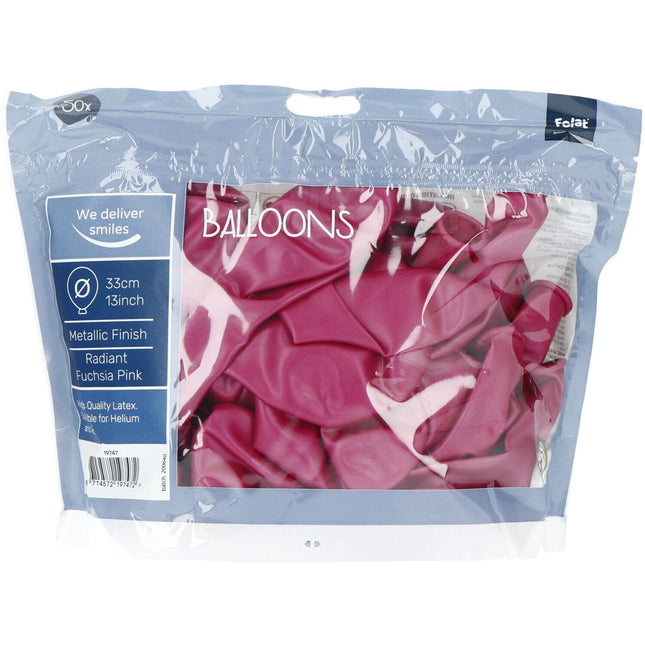 Ballons Fuchsia Métallique Fuchsia Rose 33cm 50pcs