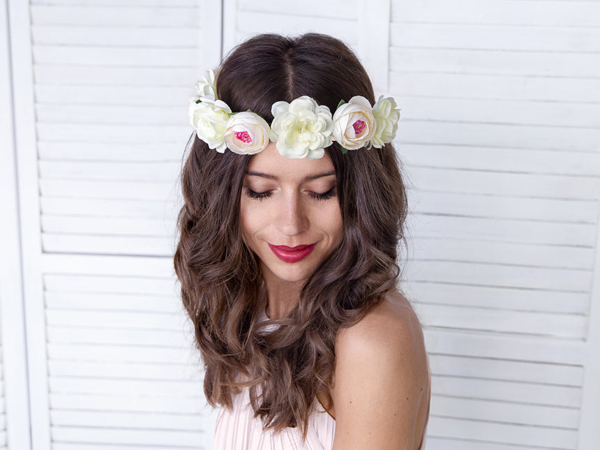 Bandeau de fleurs blanc