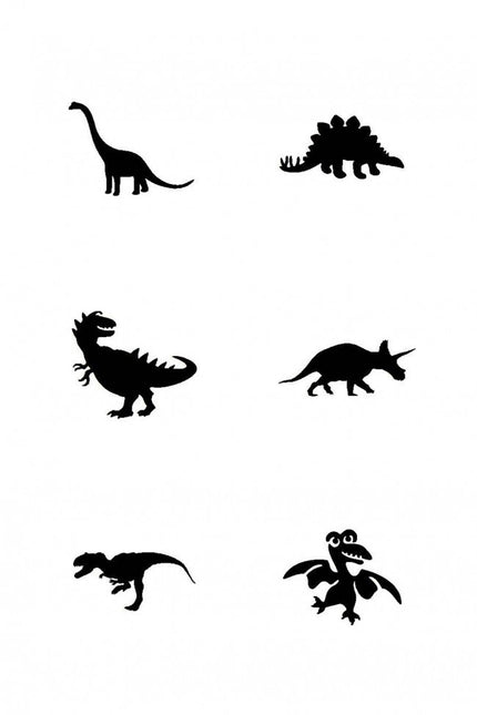 Pochoir de tatouage noir Dino 12pcs