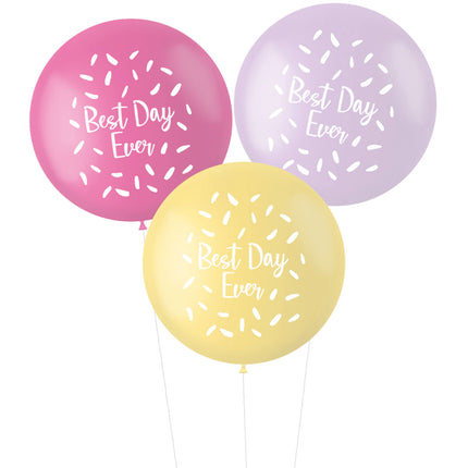 Ballons Best Day Ever Rose 80cm 3pcs