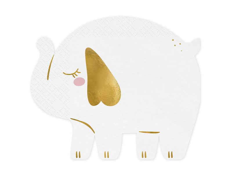 Serviettes de table éléphant 16cm 12pcs