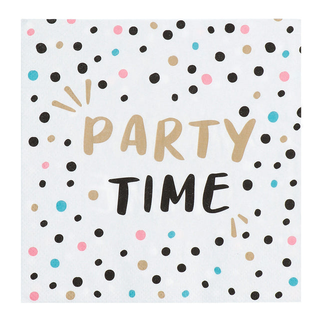 Serviettes de table Party Time Papier 33cm 20pcs