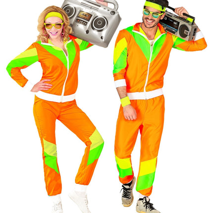 Neon 80S Tracksuit Faulty Green Orange