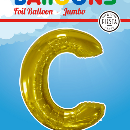 Ballon de baudruche Lettre C Or XL 102cm vide