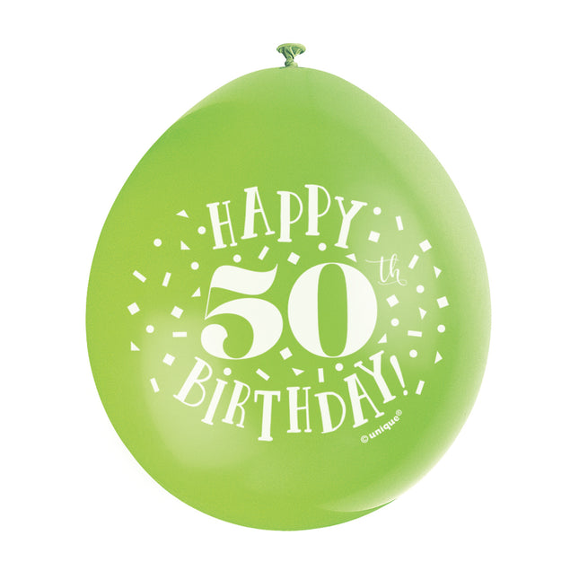 Ballons Happy Birthday 50 Years 28cm 10pcs