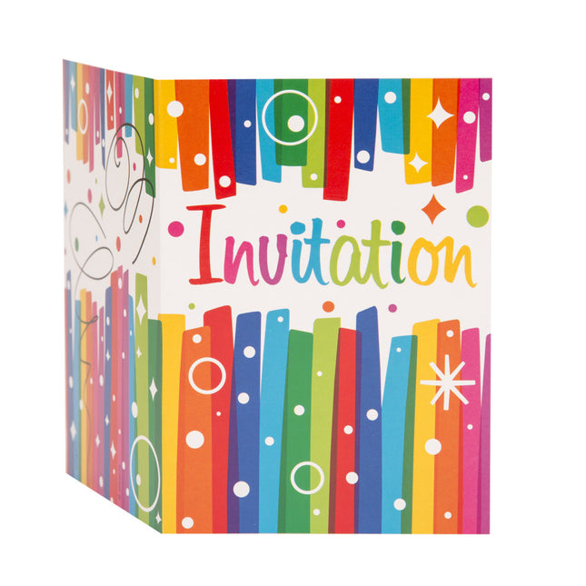 Invitations arc-en-ciel 8pcs